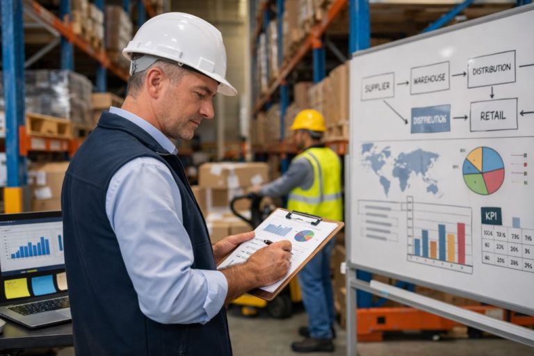 consulente logistico analizza processi di magazzino e supply chain