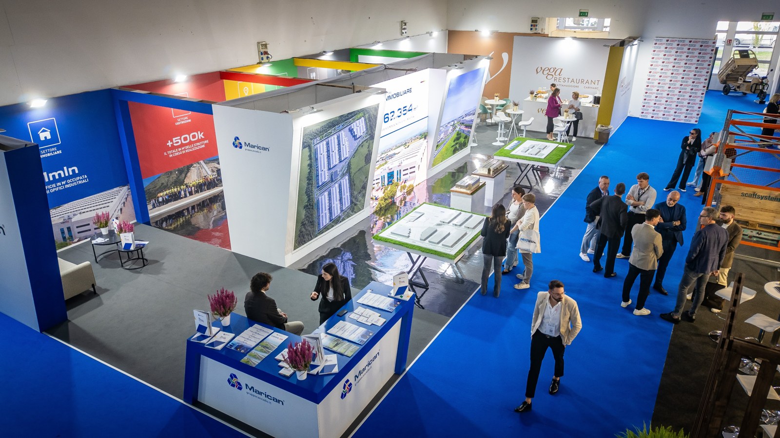 Lo spazio espositivo di Marican Holding a LTS Expo Napoli 2026, dove è stato presentato il progetto Vega 38